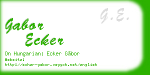 gabor ecker business card